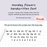 Monday Flowers Handwritten Font Bundle