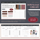 2026 Minimalist Weekly Diary