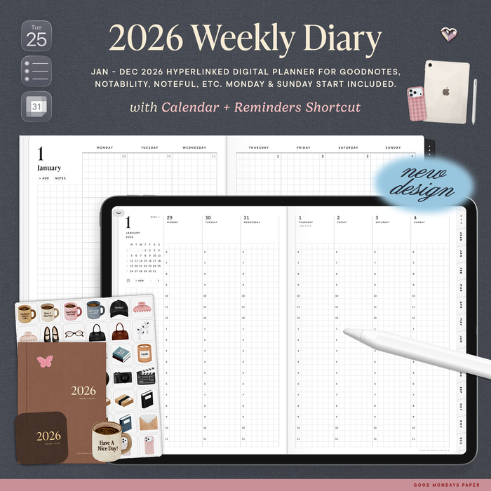 2026 Digital Planner Bundle – Good Mondays Paper