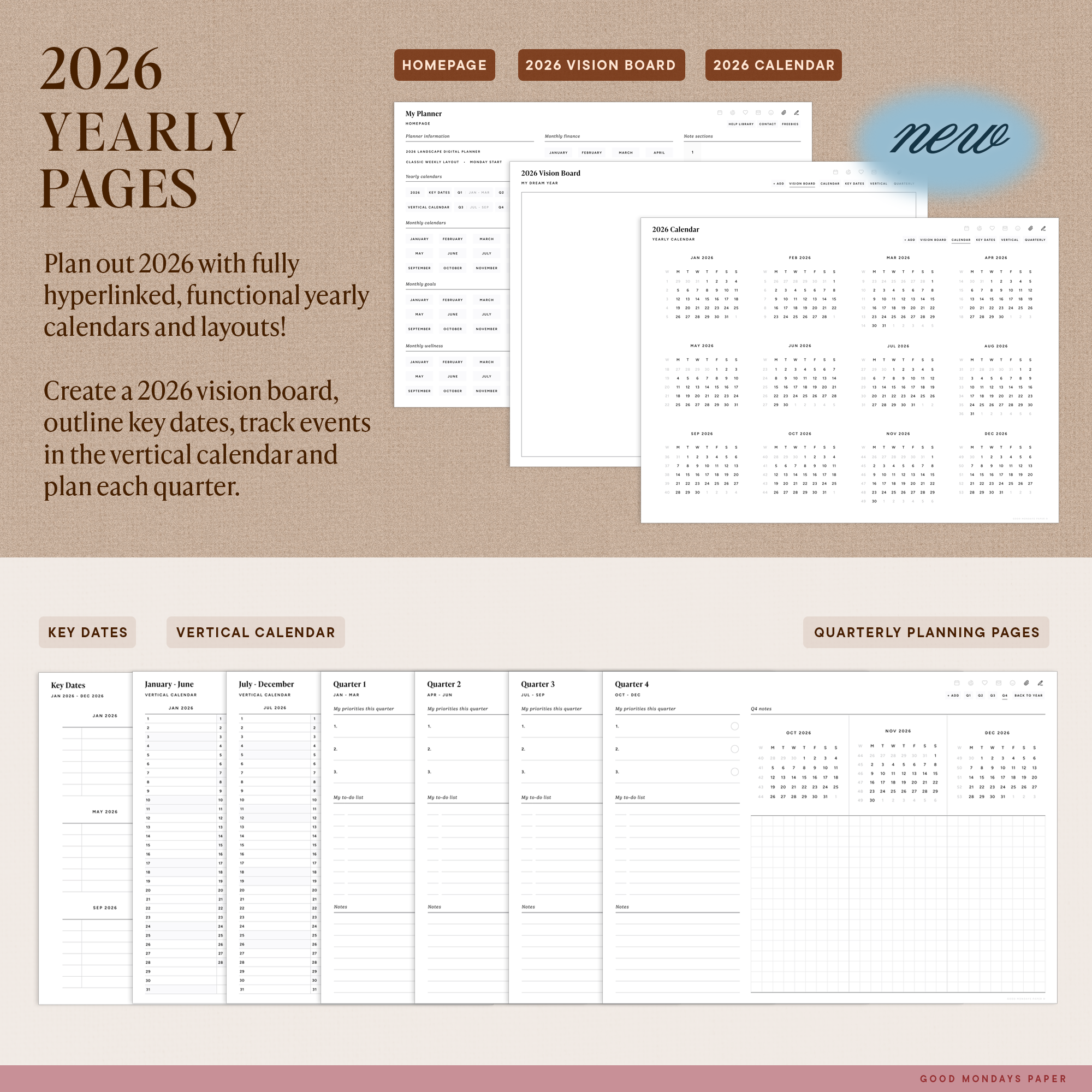 2026 Landscape Digital Planner – Good Mondays Paper