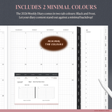 2026 Minimalist Weekly Diary
