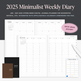 2025 Minimalist Weekly Diary