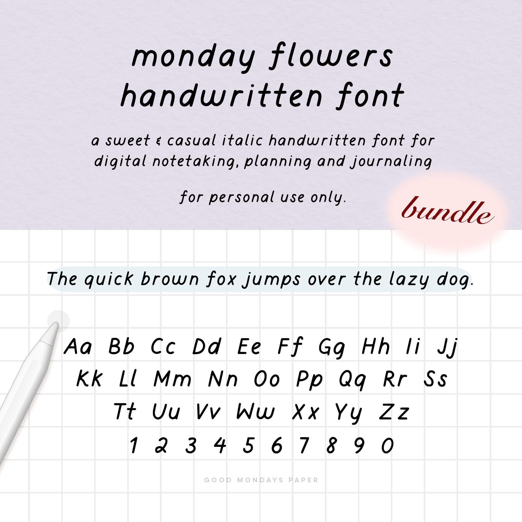 Monday Flowers Handwritten Font Bundle – Good Mondays Paper