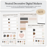 Neutral Deco Digital Stickers