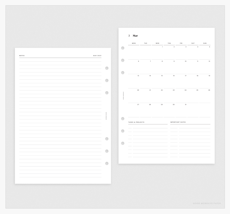 2023 Monthly Overview Insert