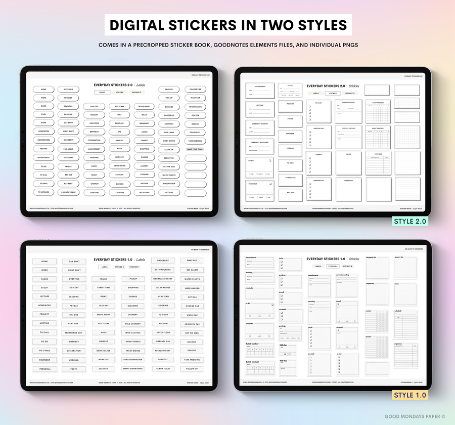 2023 Portrait Digital Planner - Pastel