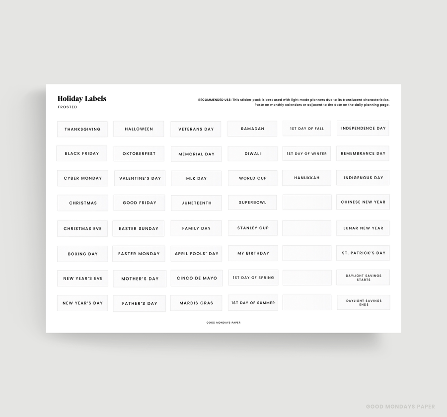 2023 Gift - Frosted Holiday Label Stickers